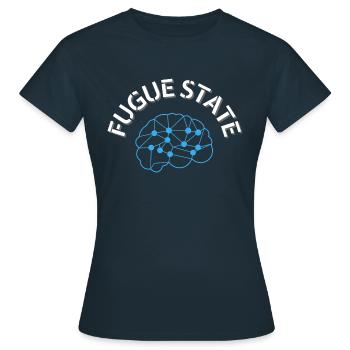 Fugue state - text white - T-shirt Femme - marine - Devant - AI Model Female 172 dark (172cm)