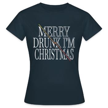 drink dork santa addicted beach holiday - Women's T-Shirt - navy - Front - AI Model Female 172 dark (172cm)