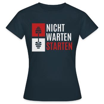 nicht warten starten 2 - Frauen T-Shirt - Navy - Vorne - AI Model Female 172 dark (172cm)