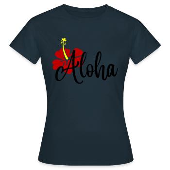 Aloha - T-shirt Femme - marine - Devant - AI Model Female 172 dark (172cm)