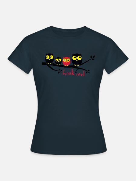 Freak Owl 3 Farbig - Frauen T-Shirt - Navy