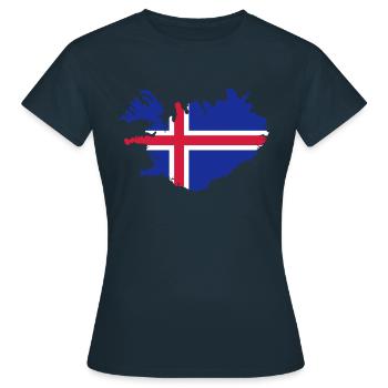 Islande - T-shirt Femme - marine - Devant - AI Model Female 172 dark (172cm)