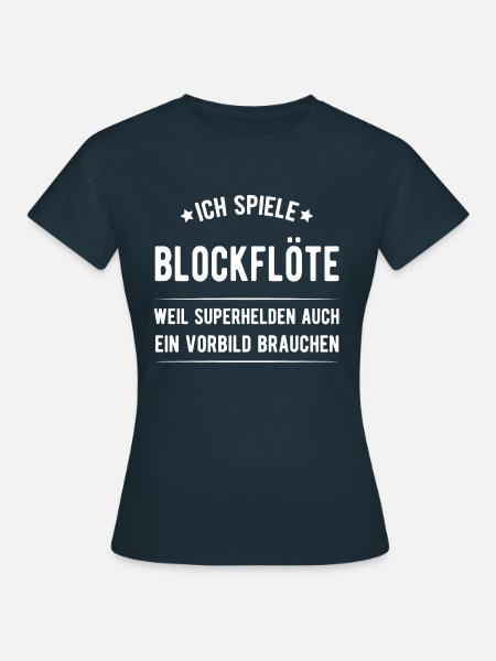 Blockflöte - Frauen T-Shirt - Navy