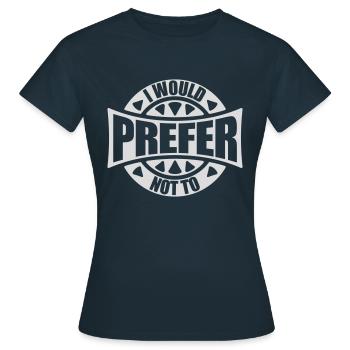 Je préfère ne pas - T-shirt Femme - marine - Devant - AI Model Female 172 dark (172cm)