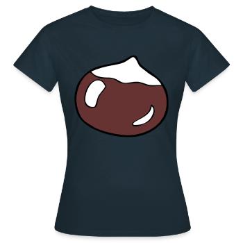 Haselnuss - Frauen T-Shirt - Navy - Vorne - AI Model Female 172 dark (172cm)