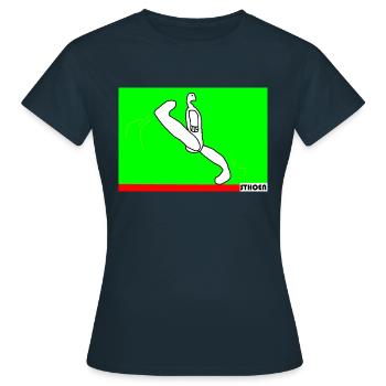 Schnelles Rennen - Frauen T-Shirt - Navy - Vorne - AI Model Female 172 dark (172cm)