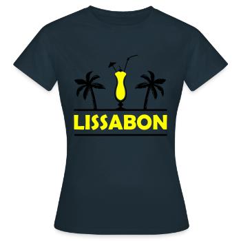 lissabon - Frauen T-Shirt - Navy - Vorne - AI Model Female 172 dark (172cm)