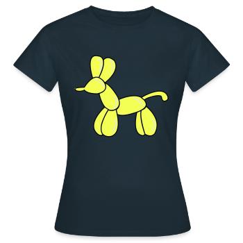 ballon hund - Frauen T-Shirt - Navy - Vorne - AI Model Female 172 dark (172cm)