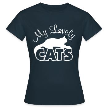 Mes adorables chats - T-shirt Femme - marine - Devant - AI Model Female 172 dark (172cm)