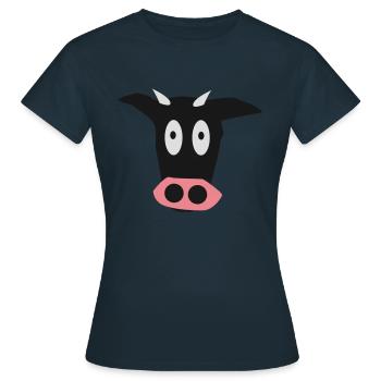 Kuh Rind Rinder - Frauen T-Shirt - Navy - Vorne - AI Model Female 172 dark (172cm)