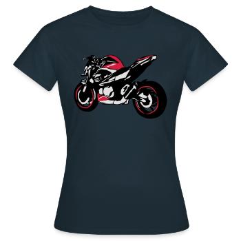 Nu moto Bike - T-shirt Femme - marine - Devant - AI Model Female 172 dark (172cm)