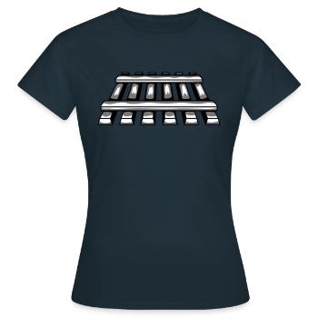 Schienen Gleis Strecke - Frauen T-Shirt - Navy - Vorne - AI Model Female 172 dark (172cm)