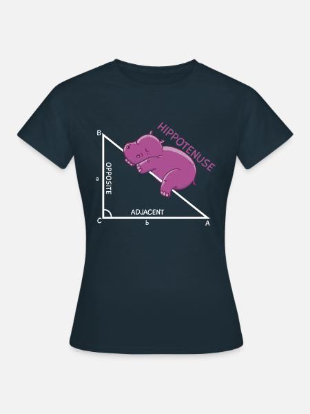 Hypotenuse Hippo Geometrie - Frauen T-Shirt - Navy