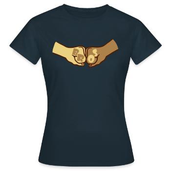 Team Fäuste Bros - Frauen T-Shirt - Navy - Vorne - AI Model Female 172 dark (172cm)