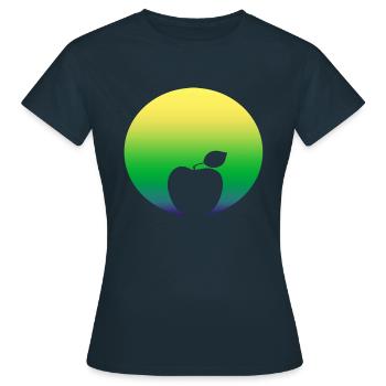 Apfel in gruen - Frauen T-Shirt - Navy - Vorne - AI Model Female 172 dark (172cm)