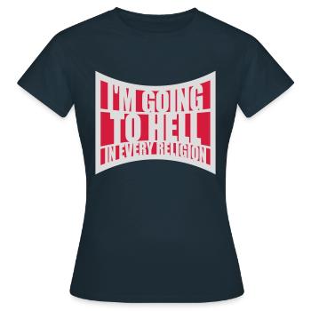 En allant en enfer - T-shirt Femme - marine - Devant - AI Model Female 172 dark (172cm)