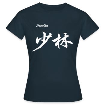 SHAOLIN - CHINE - ARTS MARTIAUX KUNG FU - T-shirt Femme - marine - Devant - AI Model Female 172 dark (172cm)