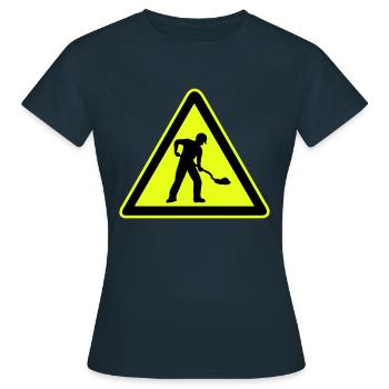 Road construction sign construction site 1 - Women's T-Shirt - navy - Front - AI Model Female 172 dark (172cm)