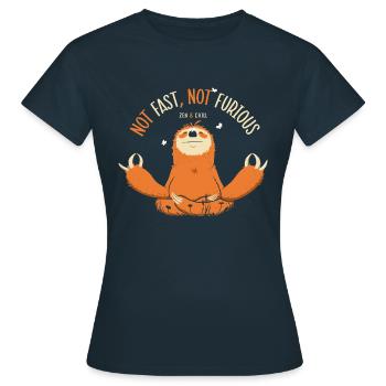 Sloth not fast not furious - Women's T-Shirt - navy - Front - AI Model Female 172 dark (172cm)