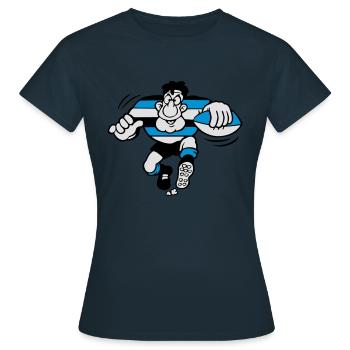 00rugby - Frauen T-Shirt - Navy - Vorne - AI Model Female 172 dark (172cm)