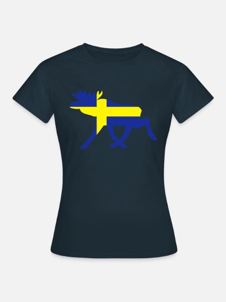 Schweden - Elch - Frauen T-Shirt - Navy