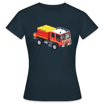CAMION DE POMPIER - T-shirt Femme - marine - Devant - AI Model Female 172 dark (172cm)