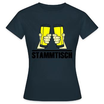 Stammtisch - Frauen T-Shirt - Navy - Vorne - AI Model Female 172 dark (172cm)