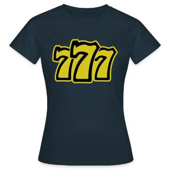 777 - Women's T-Shirt - navy - Front - AI Model Female 172 dark (172cm)