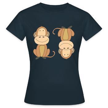 Monkey upside down - Women's T-Shirt - navy - Front - AI Model Female 172 dark (172cm)
