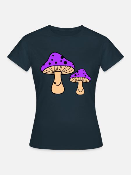 Mushrooms Comic - Women's T-Shirt - navy