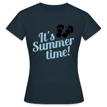 Summertime - Frauen T-Shirt - Navy - Vorne - AI Model Female 172 dark (172cm)