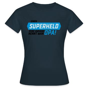 Superheld ohne Umhang Opa - Frauen T-Shirt - Navy - Vorne - AI Model Female 172 dark (172cm)