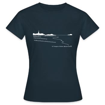 Saint Malo : Malouin suis - White Edition - T-shirt Femme - marine - Devant - AI Model Female 172 dark (172cm)