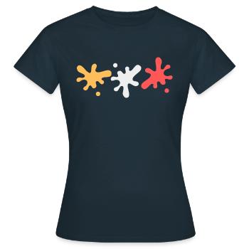 Taches de couleur dans les couleurs lesbiennes Pride - T-shirt Femme - marine - Devant - AI Model Female 172 dark (172cm)