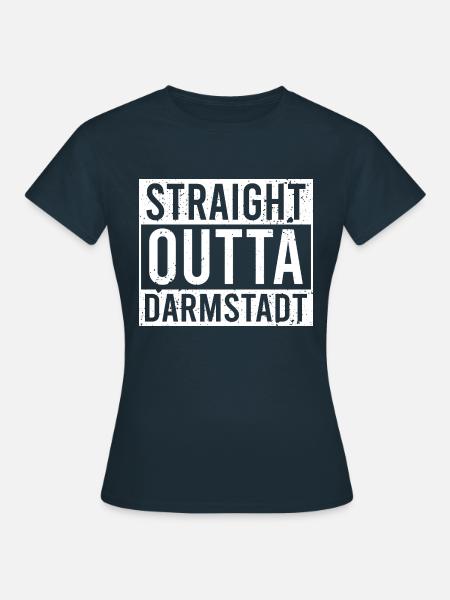 Straight outta Darmstadt white - Frauen T-Shirt - Navy