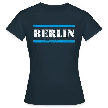 Berlin Vintage - T-shirt Femme - marine - Devant - AI Model Female 172 dark (172cm)