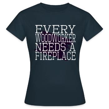 axes funny carpenter cabinetmaker lumber - Frauen T-Shirt - Navy - Vorne - AI Model Female 172 dark (172cm)
