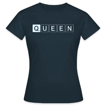 Carreaux de lettre vintage Confident Queen - T-shirt Femme - marine - Devant - AI Model Female 172 dark (172cm)