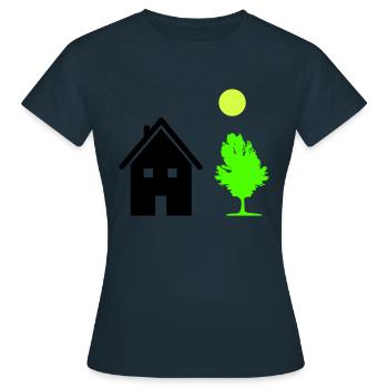 House Tree - Women's T-Shirt - navy - Front - AI Model Female 172 dark (172cm)
