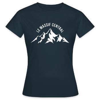 Le Massif Central - T-shirt Femme - marine - Devant - AI Model Female 172 dark (172cm)