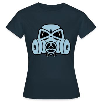 Gasmaske - Frauen T-Shirt - Navy - Vorne - AI Model Female 172 dark (172cm)