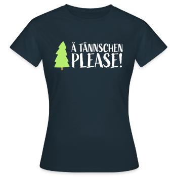 Xmas Denglisch - 100 plens ! - T-shirt Femme - marine - Devant - AI Model Female 172 dark (172cm)