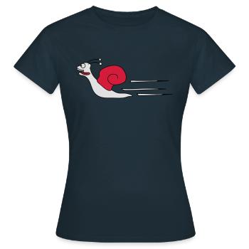 Fast Snail - Frauen T-Shirt - Navy - Vorne - AI Model Female 172 dark (172cm)