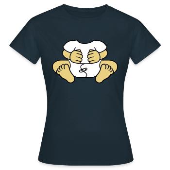 baby koerper lustig kind windel klein ohne kopf sc - Frauen T-Shirt - Navy - Vorne - AI Model Female 172 dark (172cm)