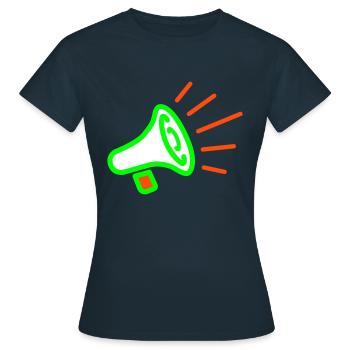 mégaphone - T-shirt Femme - marine - Devant - AI Model Female 172 dark (172cm)