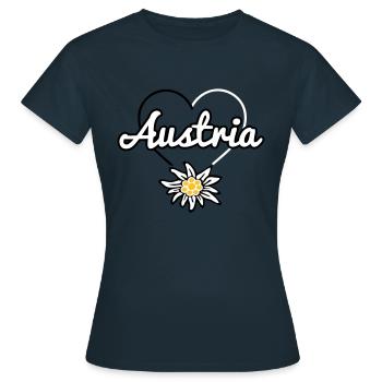 Autriche avec Edelweiss - T-shirt Femme - marine - Devant - AI Model Female 172 dark (172cm)