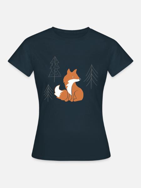 Fuchs im Wald - Frauen T-Shirt - Navy