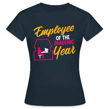 Employé rétro de l’année de la pandémie drôle - T-shirt Femme - marine - Devant - AI Model Female 172 dark (172cm)