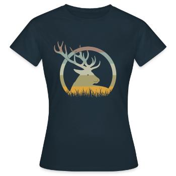 Cerf - T-shirt Femme - marine - Devant - AI Model Female 172 dark (172cm)