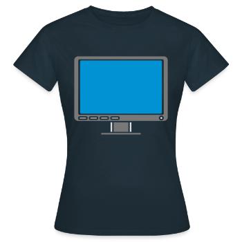 Design Screen Display Computer - Women's T-Shirt - navy - Front - AI Model Female 172 dark (172cm)
